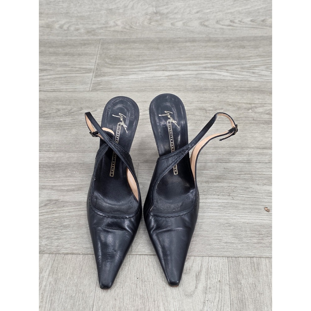 Giuseppe Zanotti Black Patent Leather Slingback Pumps Size 37
